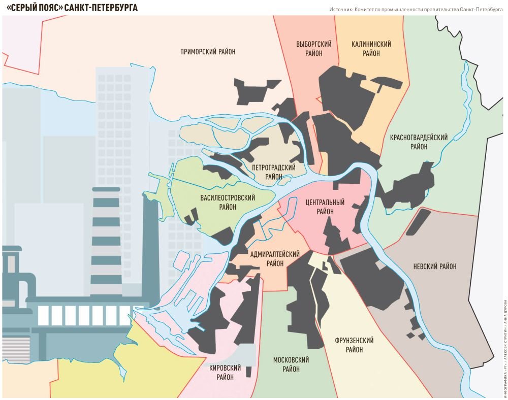 Карта промышленных объектов санкт петербурга